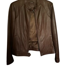 J. McLaughlin Chocolate Leather Jacket
